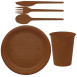 Economical Disposable TableWare Brown